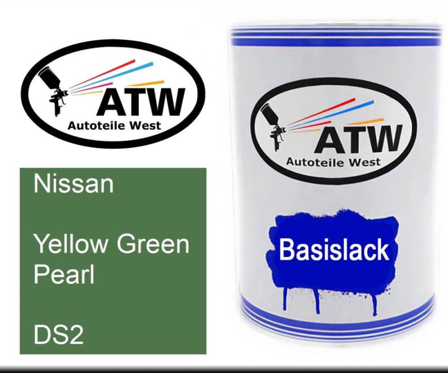 Nissan, Yellow Green Pearl, DS2: 500ml Lackdose, von ATW Autoteile West.